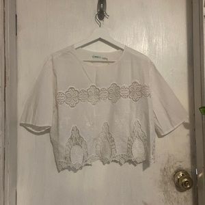 White crochet crop top